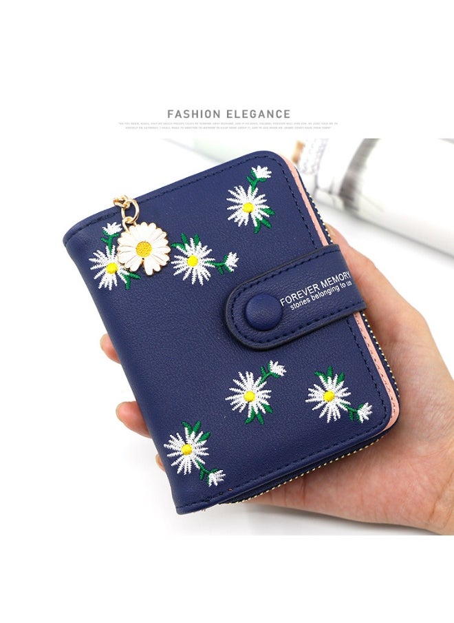 Personalized Women's Short Zipper Buckle Purse Purse Purse Coin Purse Embroidered Women's Card Bag