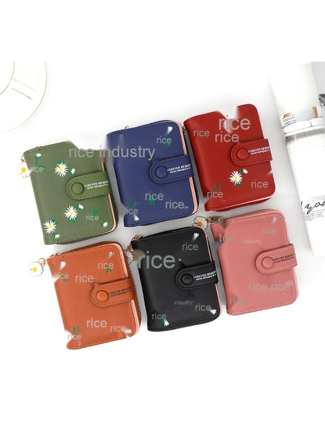 Personalized Women's Short Zipper Buckle Purse Purse Purse Coin Purse Embroidered Women's Card Bag