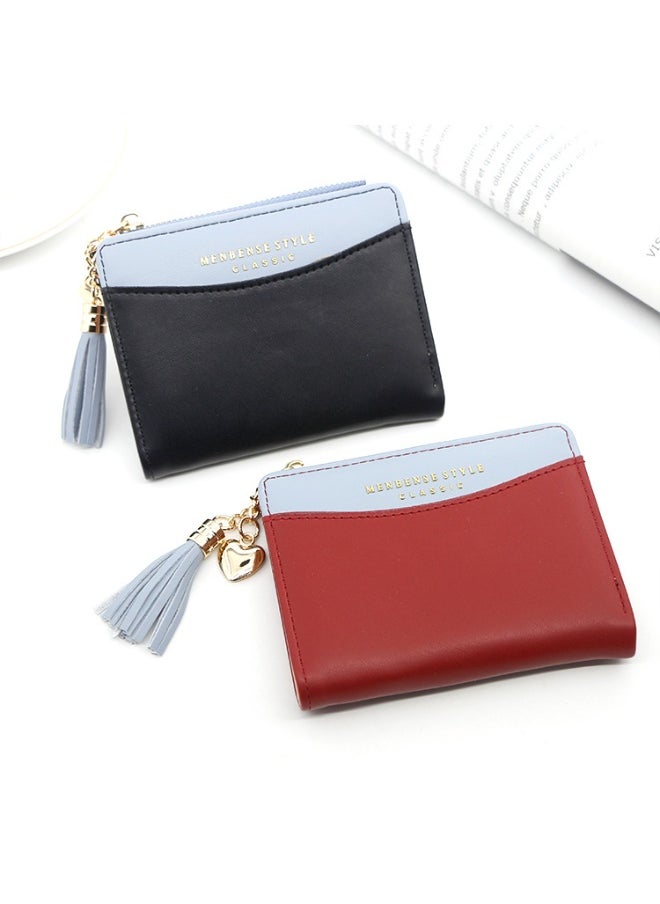 Fashion Short Women Zipper Purse Korean Version Of Simple Everything Student Coin Wallet Hidden Pocket Money Clip