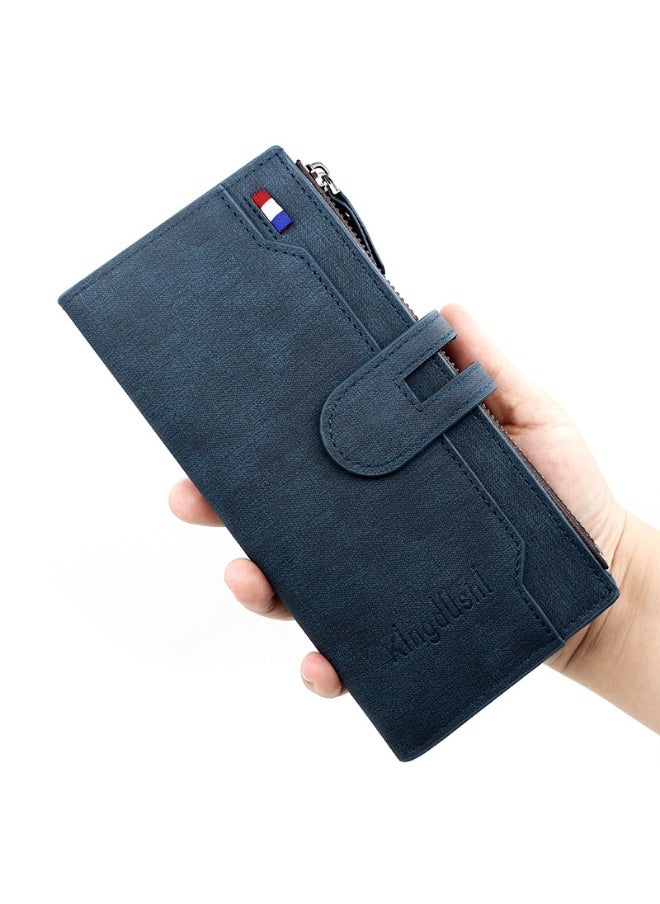 Men's Long Wallet Fashion Simple Pu Magnetic Buckle Men's Bag Multi-card Card Holding Bag Coin Wallet