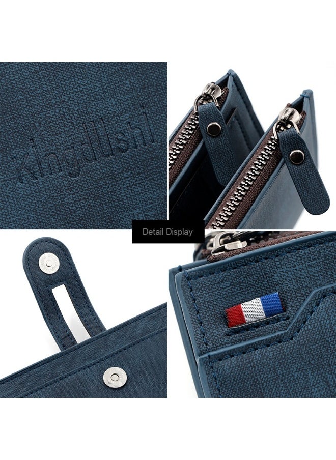 Men's Long Wallet Fashion Simple Pu Magnetic Buckle Men's Bag Multi-card Card Holding Bag Coin Wallet
