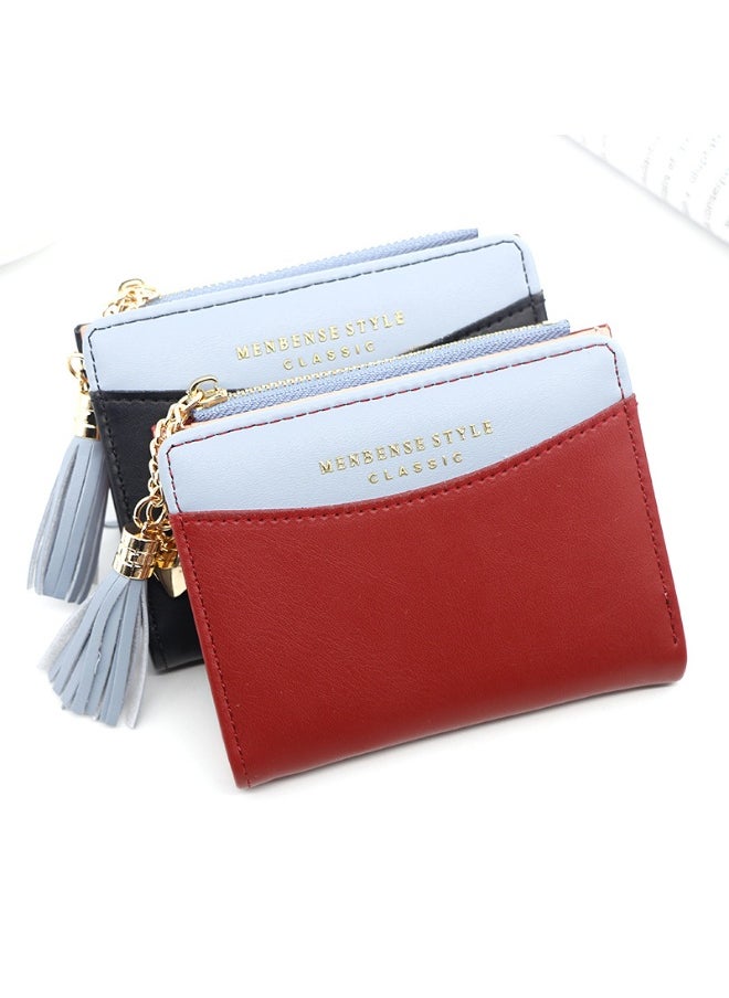 Fashion Short Women Zipper Purse Korean Version Of Simple Everything Student Coin Wallet Hidden Pocket Money Clip