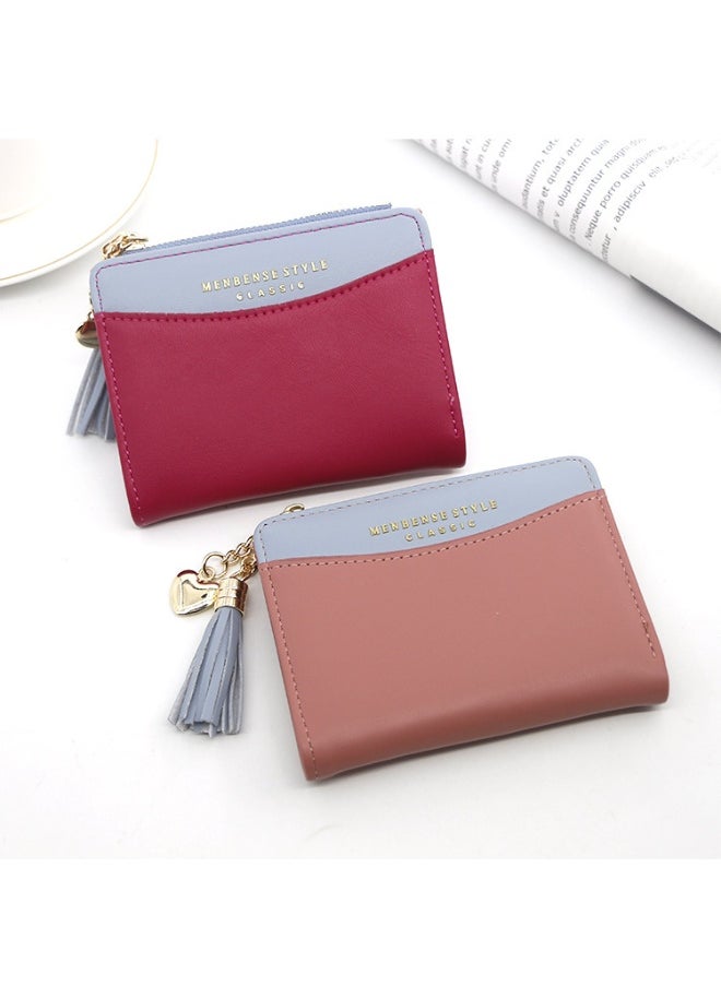 Fashion Short Women Zipper Purse Korean Version Of Simple Everything Student Coin Wallet Hidden Pocket Money Clip