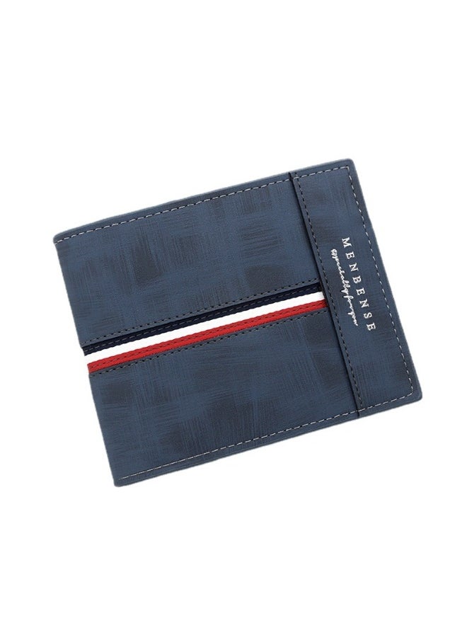 Short Frosted Men's Short Wallet Large Capacity Triple Fold Coin Bag Multi-card Men's Hinge Money Clip