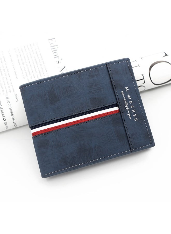 Short Frosted Men's Short Wallet Large Capacity Triple Fold Coin Bag Multi-card Men's Hinge Money Clip