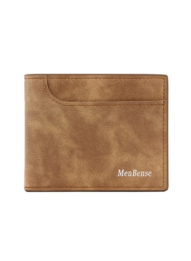 Men's Short Wallet Simple Frosted Pu Men's Large Capacity Multi-card Coin Bag Men's Money Clip