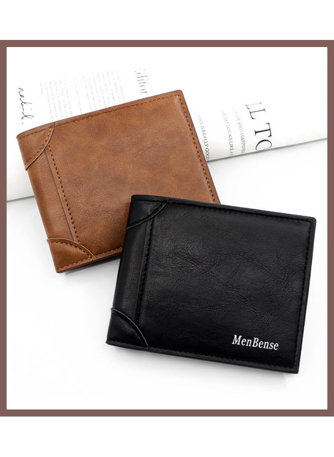 Men's Short Wallet Fashion Simple Pu Men's Wallet Wallet Wallet Coin Coin Card Bag