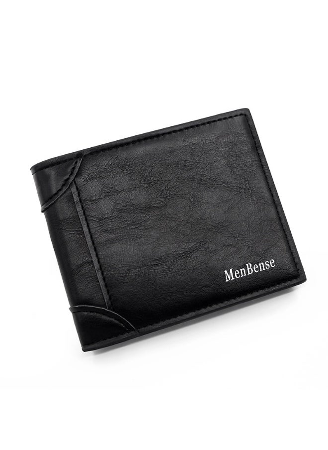 Men's Short Wallet Fashion Simple Pu Men's Wallet Wallet Wallet Coin Coin Card Bag