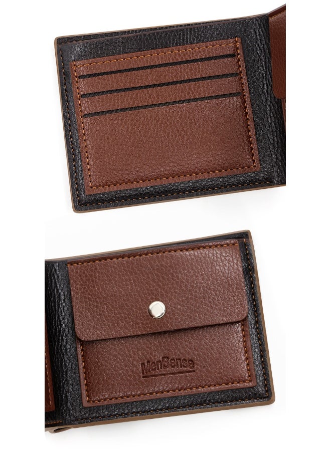 Men's Short Wallet Simple Frosted Pu Men's Large Capacity Multi-card Coin Bag Men's Money Clip