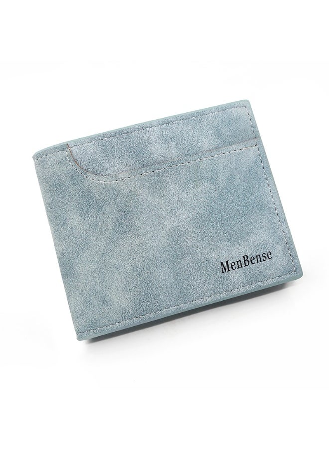 Men's Short Wallet Simple Frosted Pu Men's Large Capacity Multi-card Coin Bag Men's Money Clip