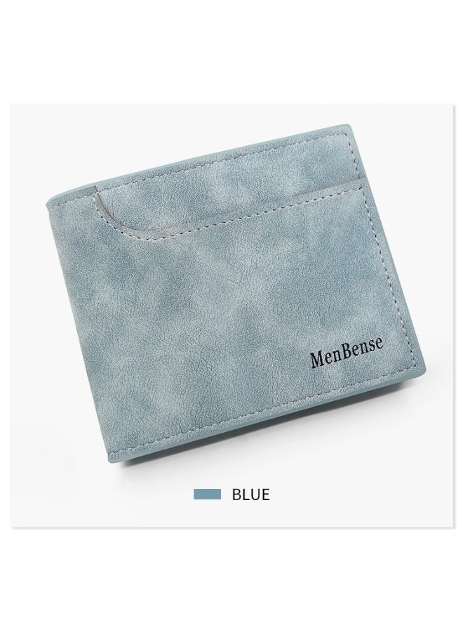 Men's Short Wallet Simple Frosted Pu Men's Large Capacity Multi-card Coin Bag Men's Money Clip