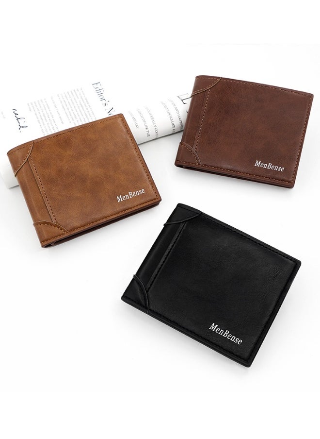 Men's Short Wallet Fashion Simple Pu Men's Wallet Wallet Wallet Coin Coin Card Bag