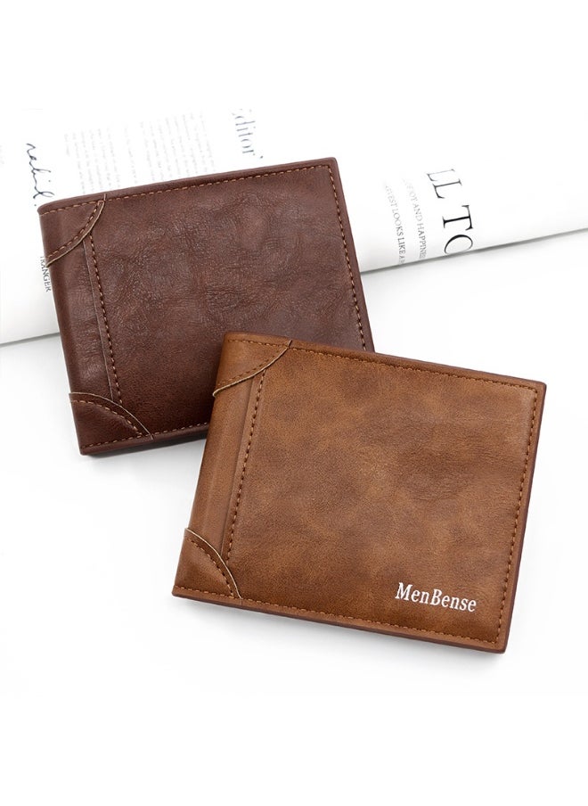Men's Short Wallet Fashion Simple Pu Men's Wallet Wallet Wallet Coin Coin Card Bag