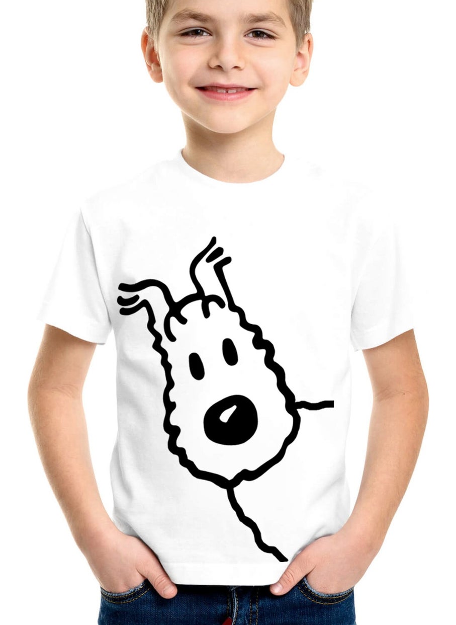 Snowy White Short Sleeve Girls Boys Unisex Kids T-Shirt