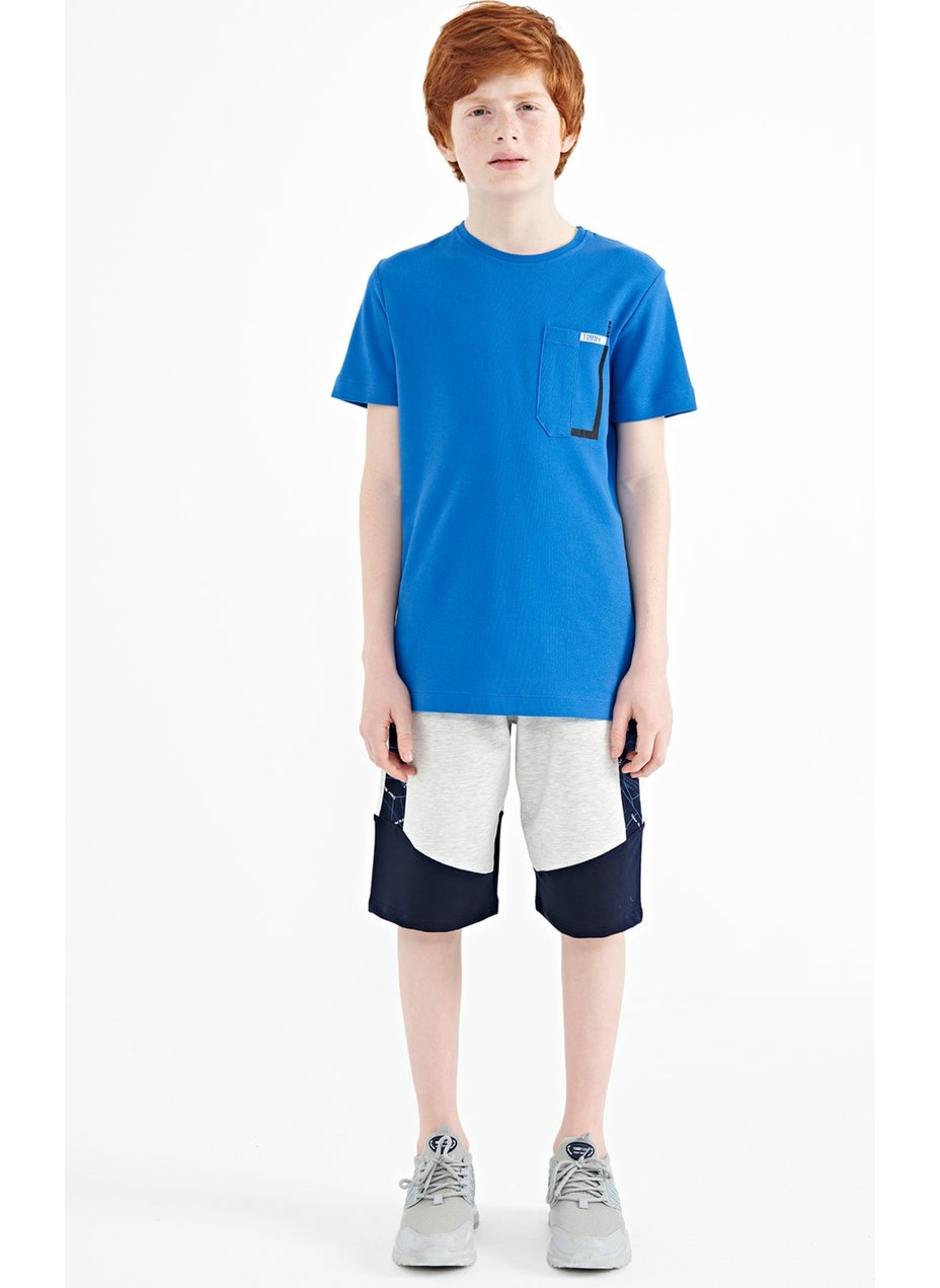 Saks Pocket Detailed O Neck Standard Pattern Boy T-Shirt - 11120