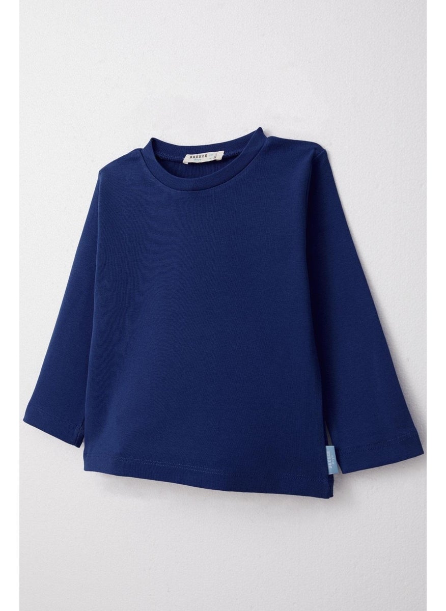 Boy's Long Sleeve T-Shirt Basic 1-4 Years, Saks Blue