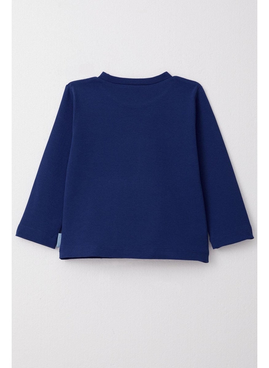 Boy's Long Sleeve T-Shirt Basic 1-4 Years, Saks Blue