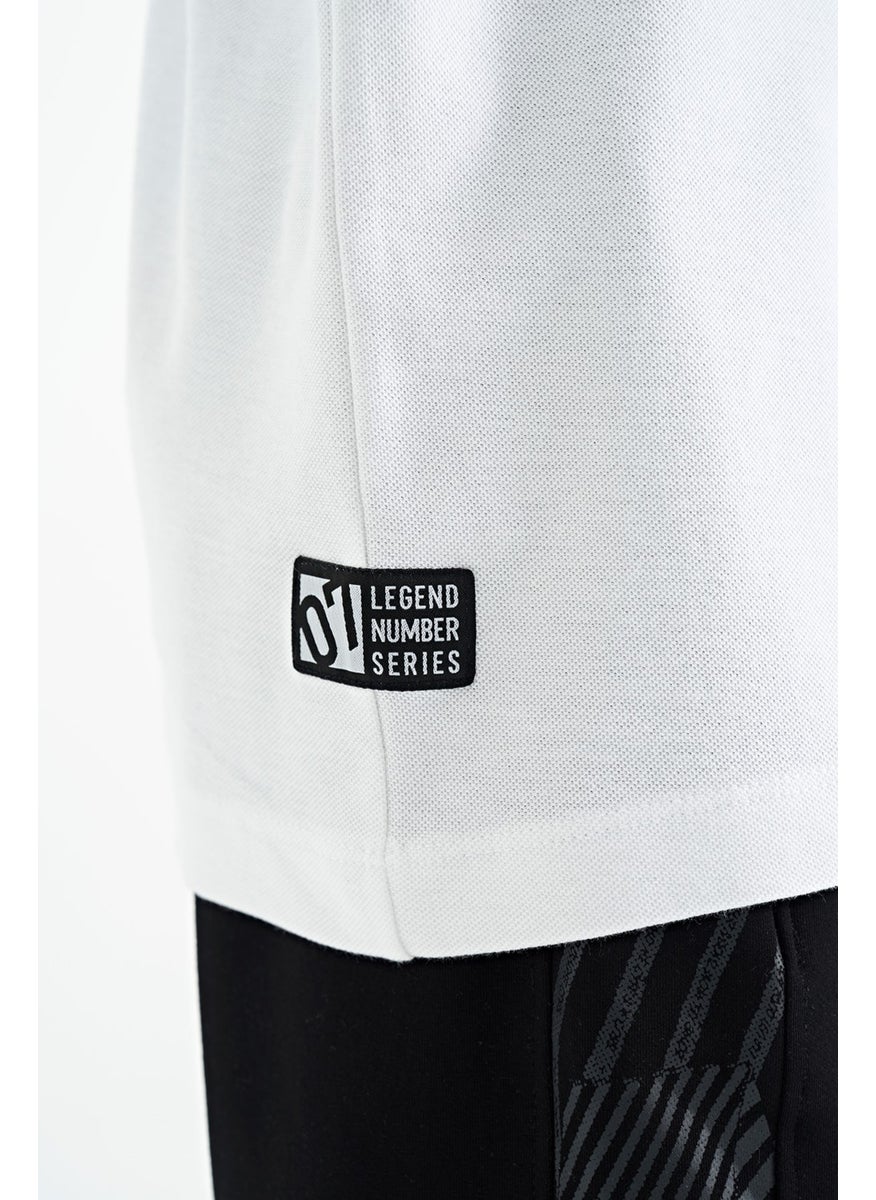 White Pocket Detailed O Neck Standard Pattern Boy T-Shirt - 11120