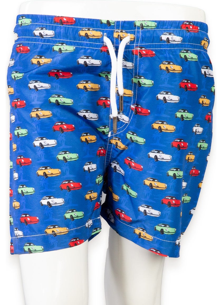 Podium Clothing New Trend Car Printed Quick Dry Men's Shorts Swimsuit