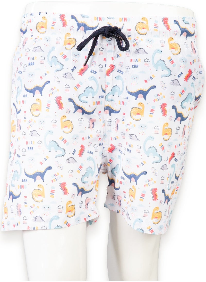 Podium Clothing New Trend Cute Baby Dinosaurs Printed Quick Drying Men's Shorts Swimwear