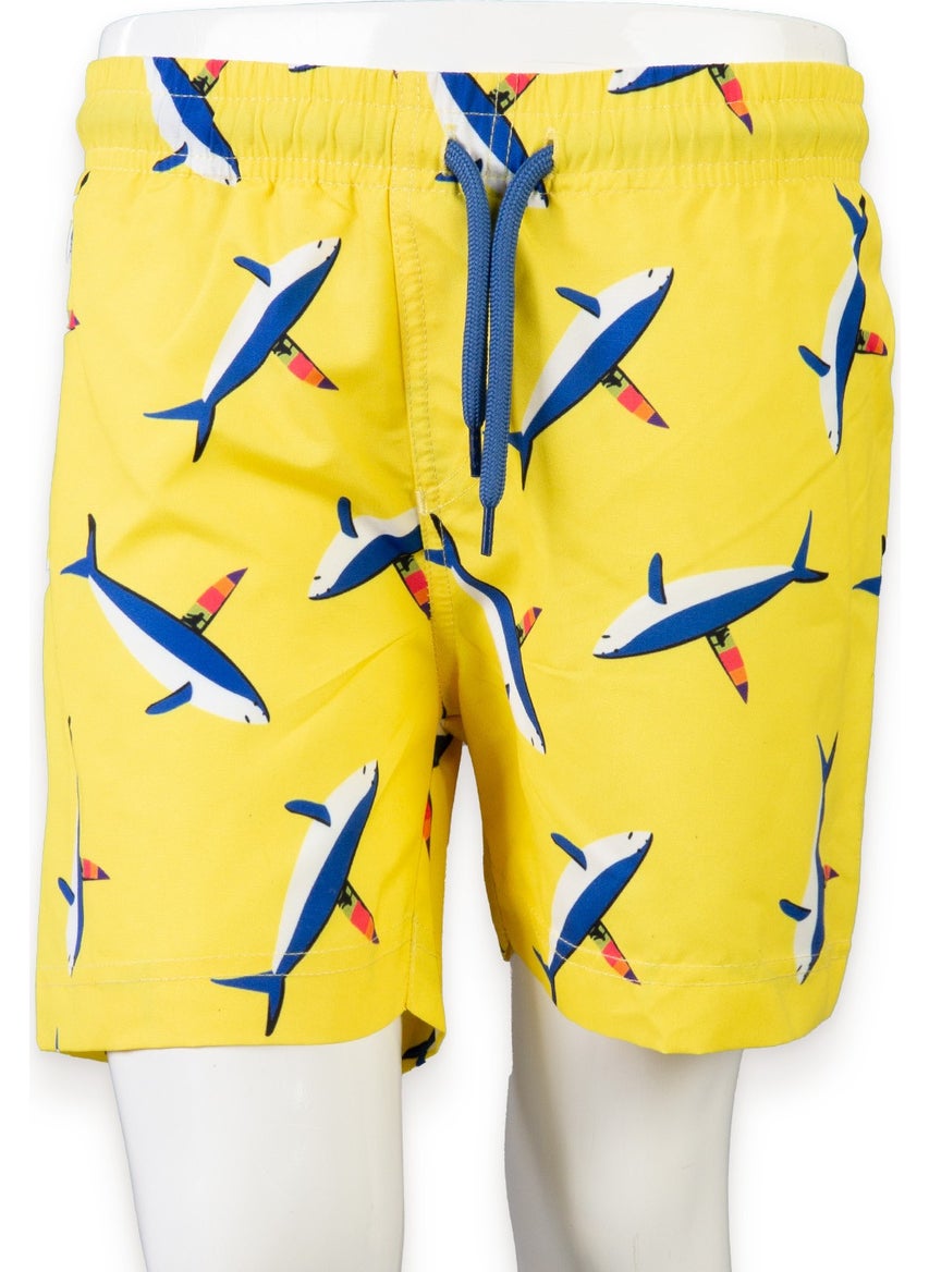 Podium Clothing New Trend Whale Patterned Quick Drying Men's Shorts Swimsuit