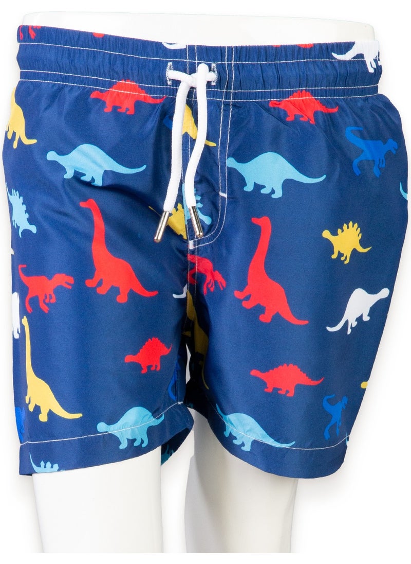 Podium Clothing New Trend Dinosaur Printed Quick Drying Men's Shorts Swimsuit