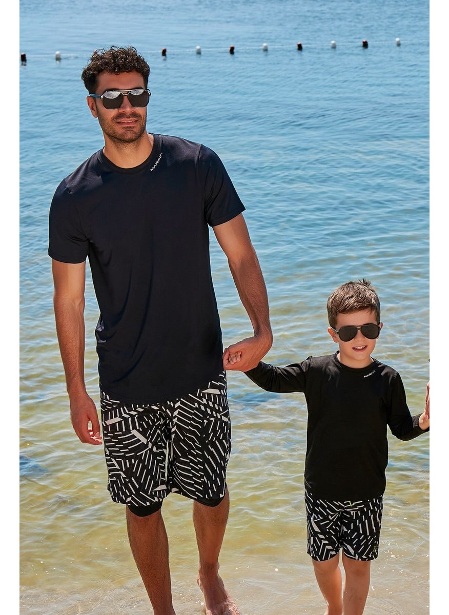 Kids Black Swim T-Shirt T2343