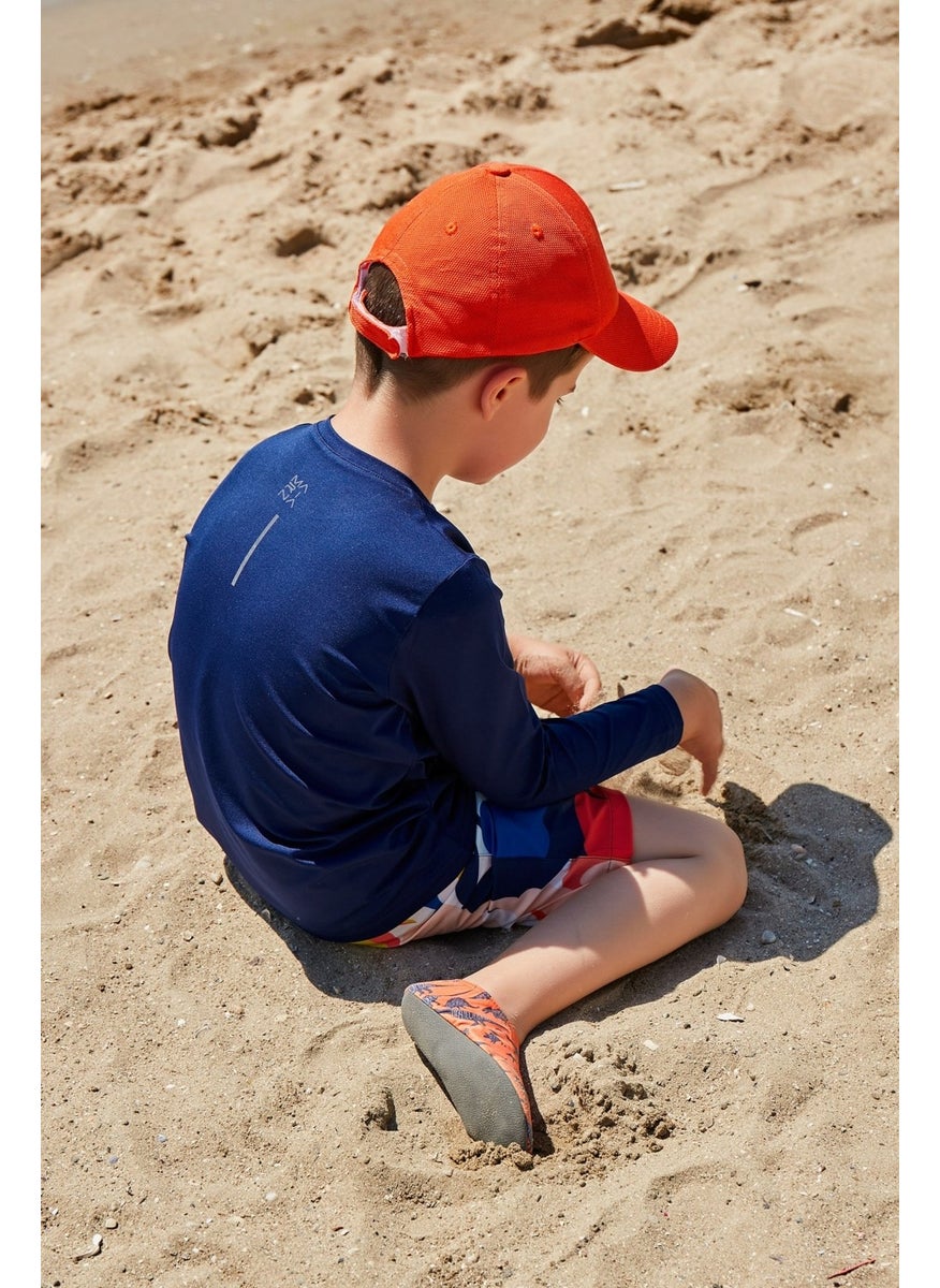 Kids Navy Blue Swimming T-Shirt T2344