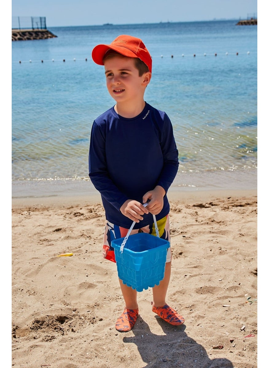 Kids Navy Blue Swimming T-Shirt T2344