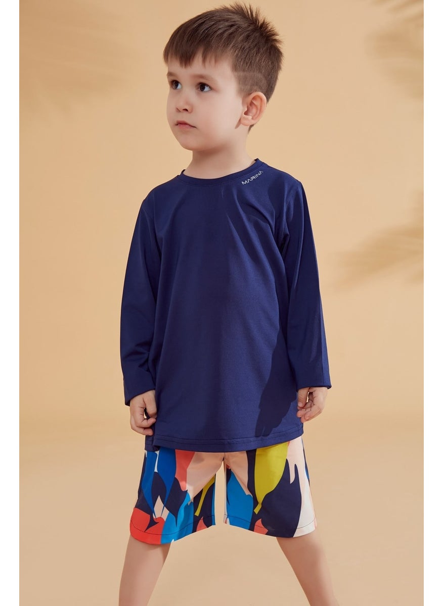 Navy Blue Colored Boy Shorts B2360