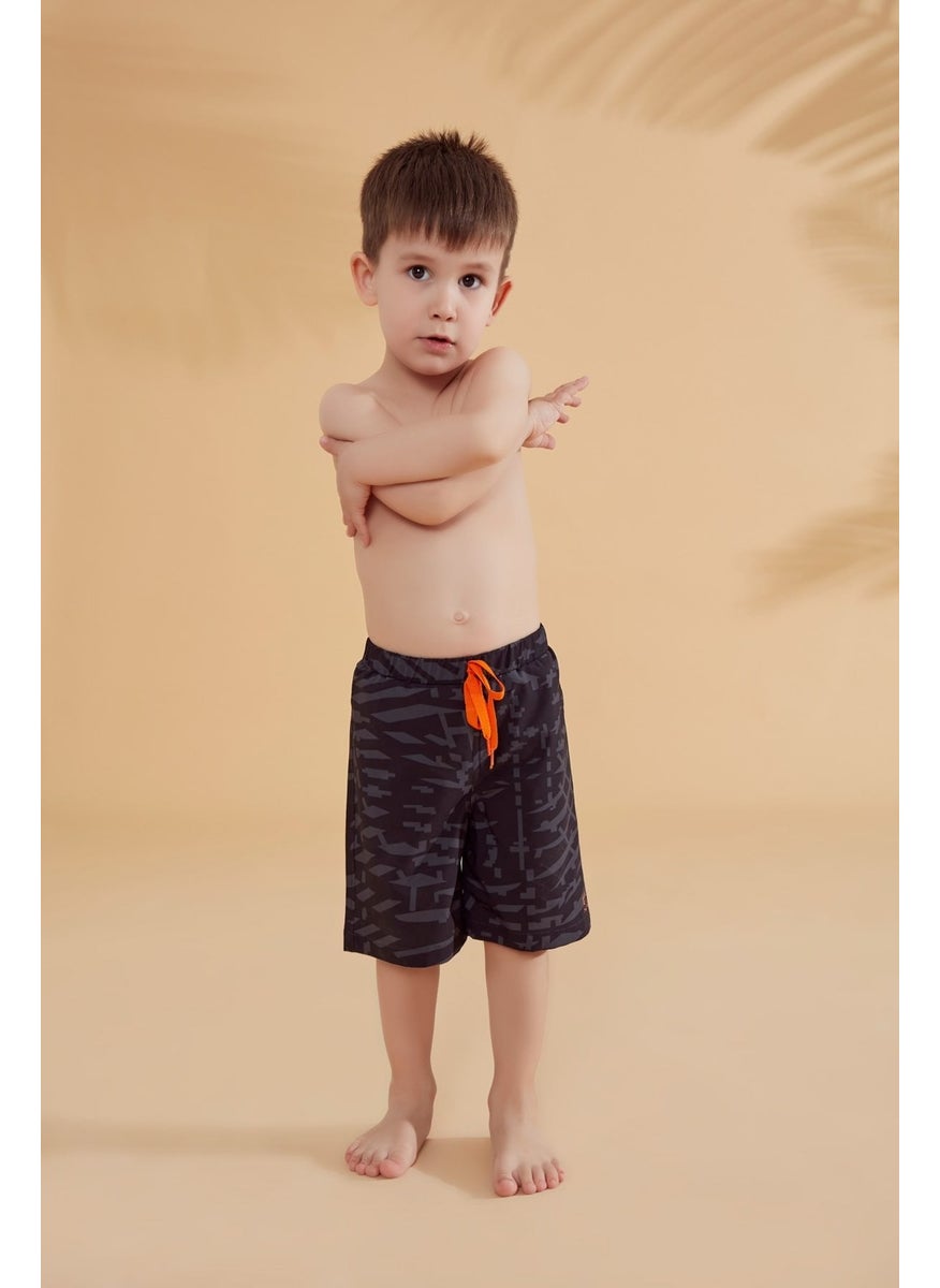 Black Geometric Boy Shorts B2364