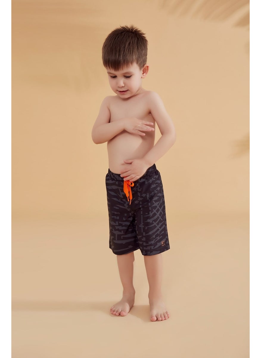 Black Geometric Boy Shorts B2364