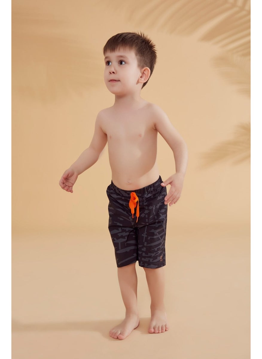 Black Geometric Boy Shorts B2364