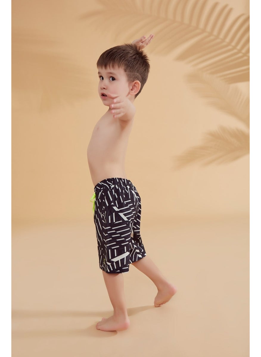 Black Striped Boy Shorts B2363
