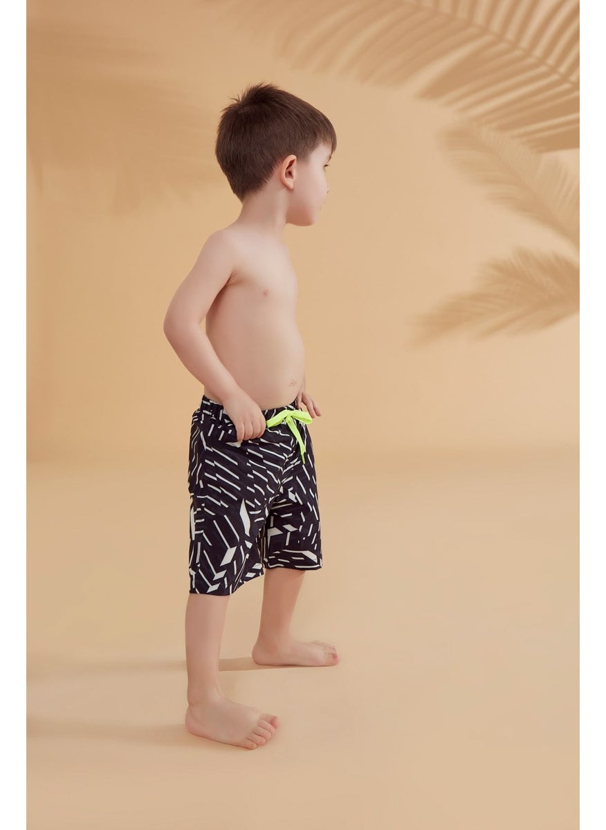 Black Striped Boy Shorts B2363