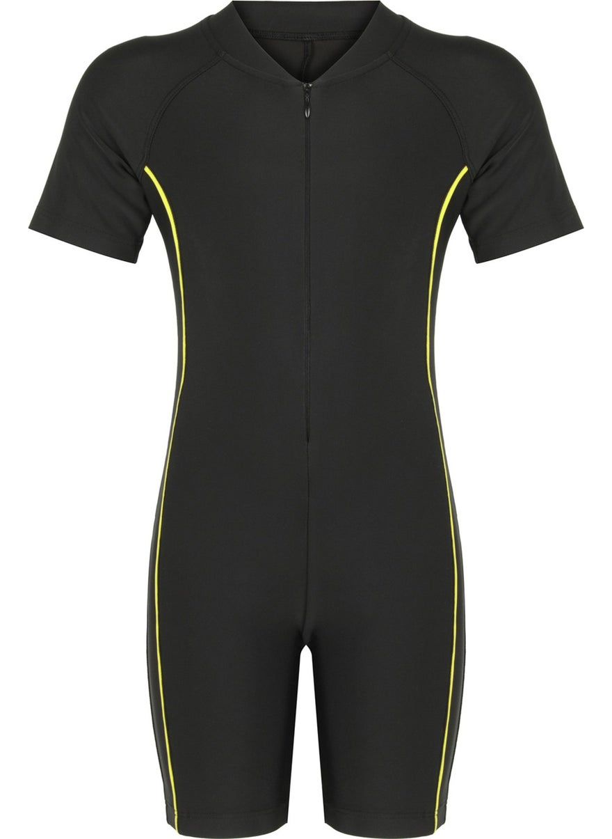 Remsa Swimsuit Jumpsuit Short Sleeve Shorts Kids Baby Swim Swimsuit 5155 Black
