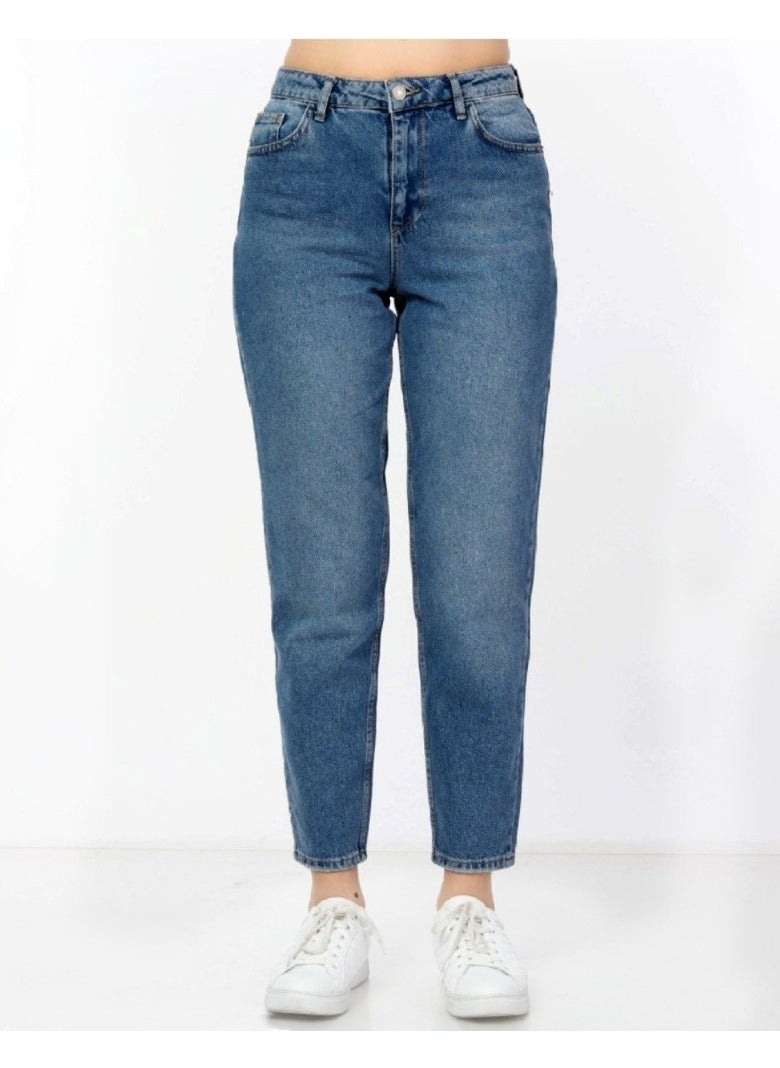 Women Mom High Waist Boyfriend Jean C599