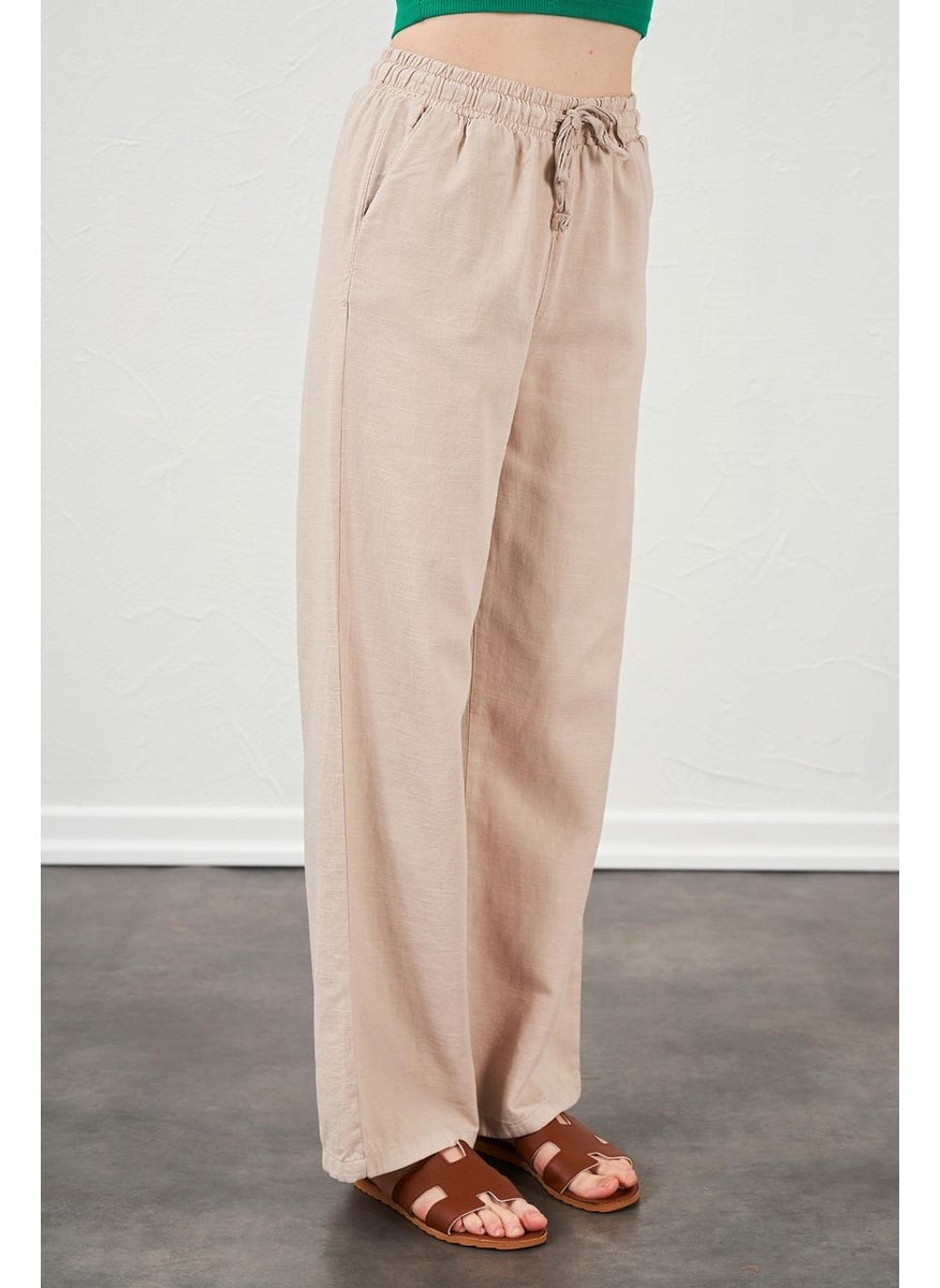 Women's Stone Rope Tied Wide Leg Trousers