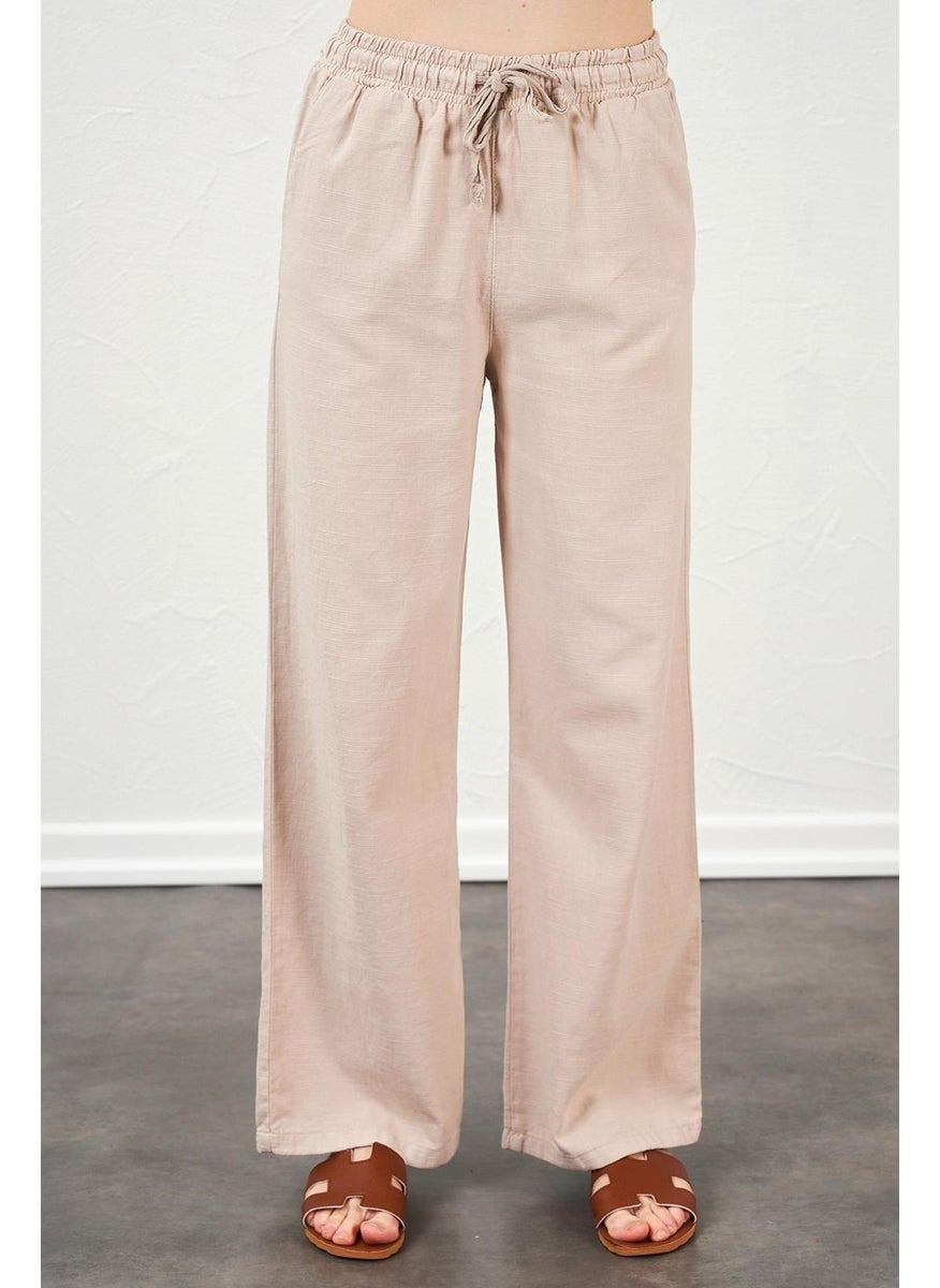 Women's Stone Rope Tied Wide Leg Trousers