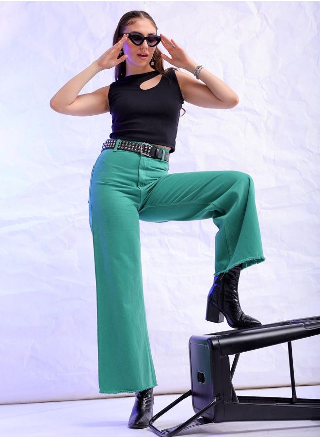 Women Bootcut Solid High-Rise Jeans