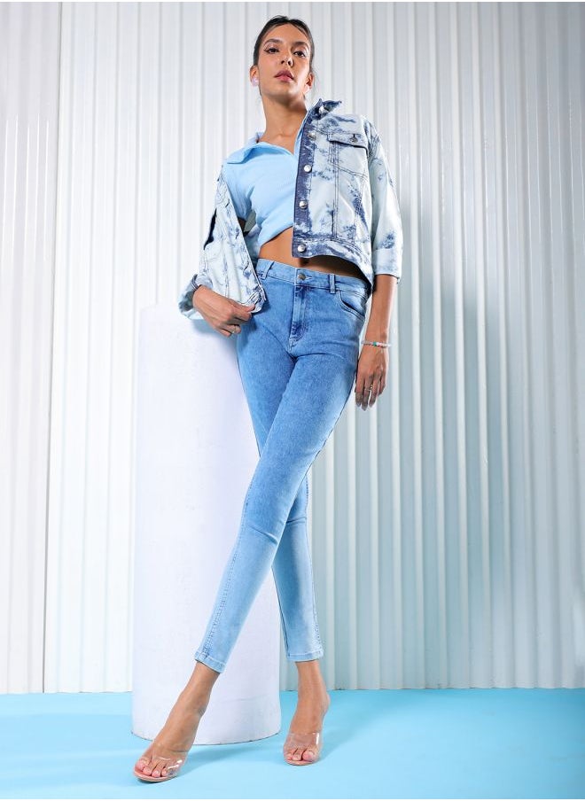 Women Skinny Fit Solid High-Rise Jeans