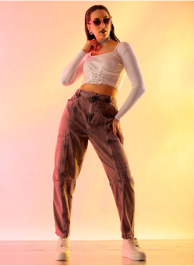 Women Anti Fit Solid High-Rise Jeans