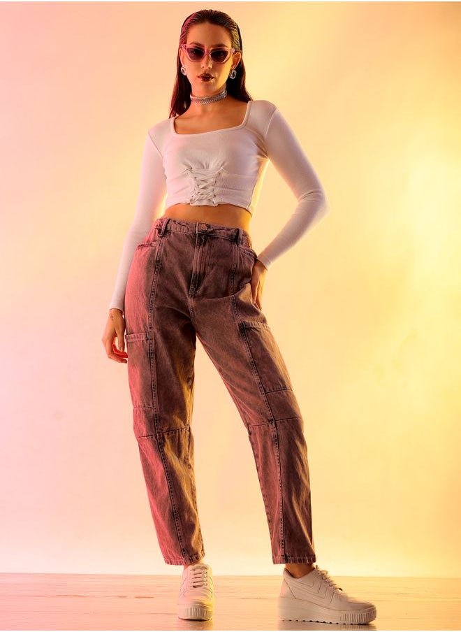 Women Anti Fit Solid High-Rise Jeans