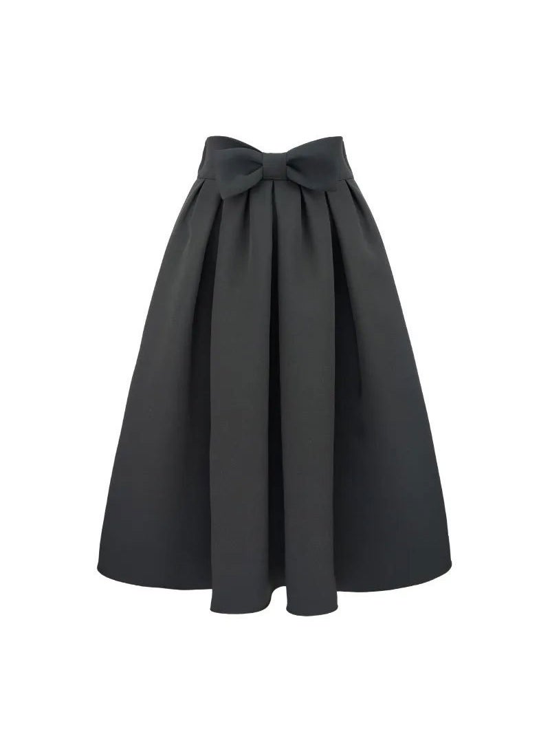 Medium-Length High-Waisted Black Tweed Style Skirt Slimming New Design Foldable Casual Autumn Fashion For Women 8480 skirt black