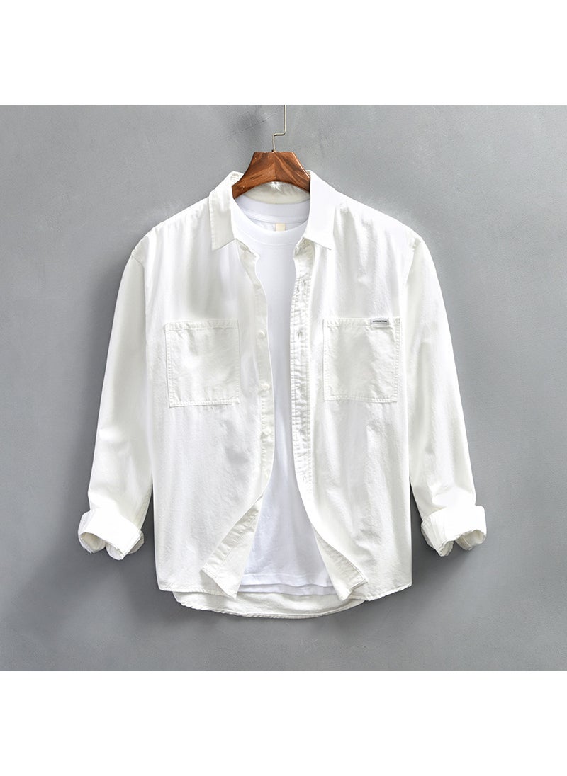 Casual Long Sleeve Mens Work Shirt Z960 Single Piece Consignment Shirt From China Mainland Other Material Work Shirt White