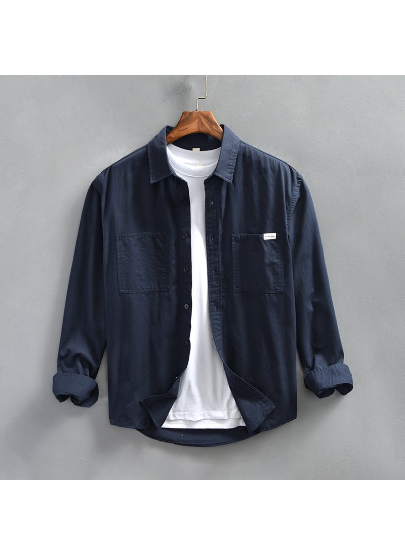 Casual Long Sleeve Mens Work Shirt Z960 Single Piece Consignment Shirt From China Mainland Other Material Work Shirt Sapphire Blue