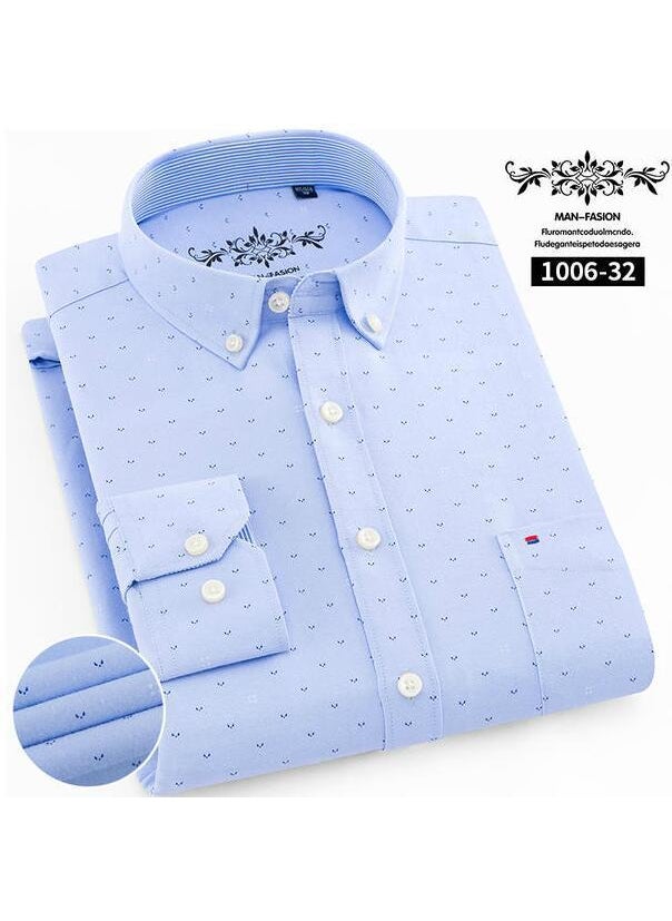 New Mens Long Sleeve Striped Oxford Shirt 1006-32
