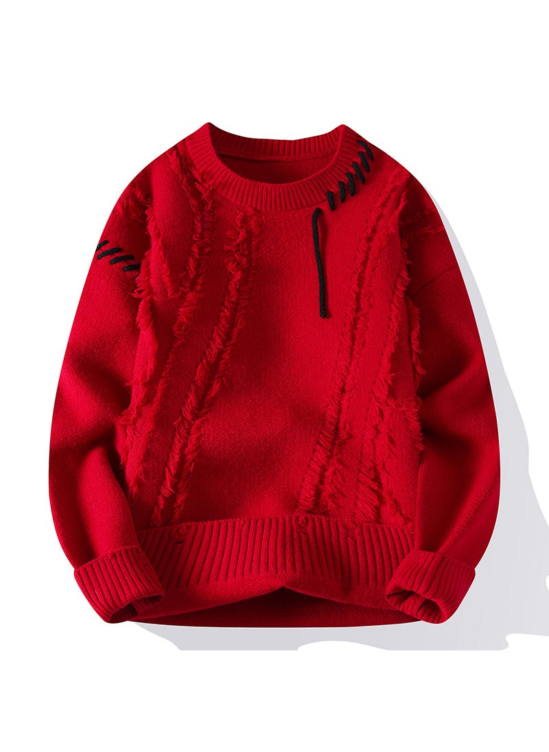 New Arrival Autumn/Winter Mens Long Sleeve Knitted Casual Sweater Crew Neck Pullover Cozy and Stylish for Daily Wear Green