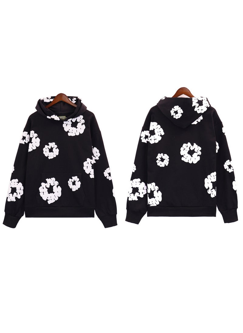 2024 Autumn New Main Line Foam Printing Sweatshirt American Style Hooded Sweatshirt Real Stock Available Bra5640 white
