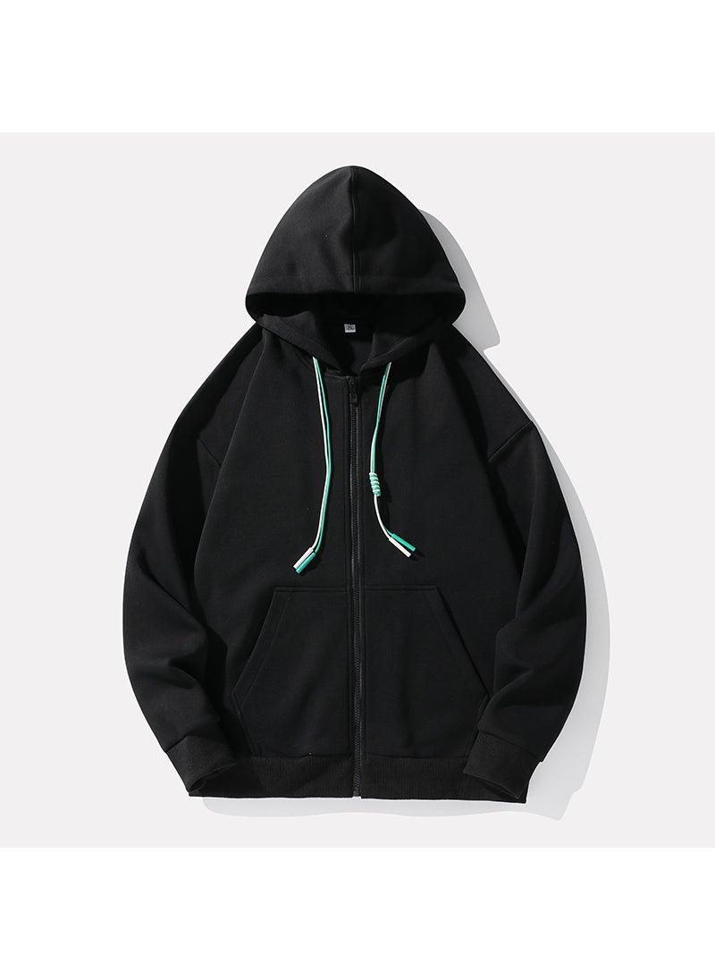 NASA Couple Hooded Sweatshirt Mens Trendy Brand Autumn New Style Japanese Version Trendy Flow Beginning Zip-Up Base Layer Top J Blue